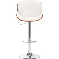 The Living Store Tabouret de bar blanc similicuir