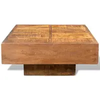 The Living Store Table basse marron carrée en bois massif de manguier