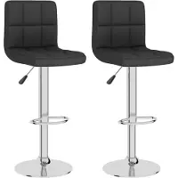 The Living Store Tabouret de bar 2 pcs. Tissu noir