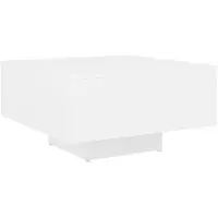The Living Store Table basse blanche 60x60x31,5 cm Bois composite