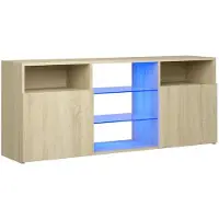 The Living Store Armoire TV avec lampes LED Chêne Sonoma 120x30x50 cm