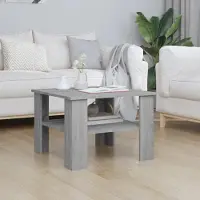 The Living Store Table basse Gris Sonoma 60x60x42 cm Bois composite