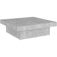 The Living Store Table basse gris béton 90x90x28 cm Bois composite