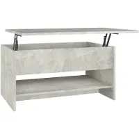 The Living Store Table basse gris béton 80x50x40 cm bois composite