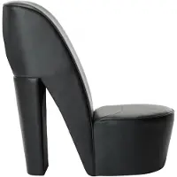 The Living Store Chaise en forme de talon aiguille Noir Similicuir