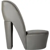 The Living Store Chaise en forme de talon aiguille Gris Similicuir