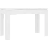 The Living Store Table de salle à manger blanche 120x60x76 cm en bois composite