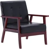 The Living Store Fauteuil Noir Similicuir