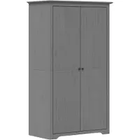 The Living Store Armoire BODO Gris 101x52x176,5 cm Pin massif