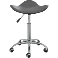 The Living Store Chaise de bureau Gris Similicuir