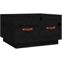 The Living Store Table basse noire 60x53x35 cm pin massif