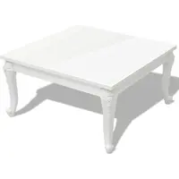 The Living Store Table basse 80x80x42 cm blanc brillant