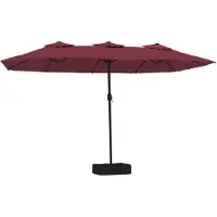 The Living Store Parasol double Bordeaux rouge 449 x 245 cm