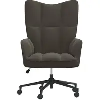 The Living Store fauteuil inclinable en velours gris foncé