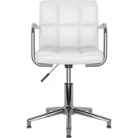 The Living Store Chaise de salle à manger 4 pcs. Pivotant Blanc Similicuir