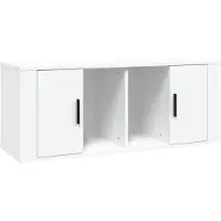 The Living Store Armoire TV Blanc 100x35x40 cm Bois composite