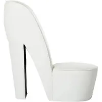 The Living Store Chaise en forme de talon aiguille blanc similicuir