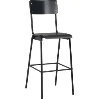 The Living Store Tabouret de bar 4 pcs Noir Contreplaqué massif Acier