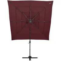 The Living Store Parasol avec mât en aluminium 4 couches rouge bordeaux 250x250 cm