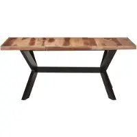 The Living Store Table de salle à manger 180x90x75 cm bois massif couleur miel