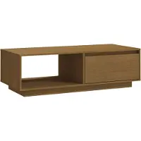 The Living Store Table basse marron miel 110x50x33,5 cm pin massif