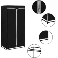 The Living Store Armoires 2 pcs. noir 75×50×160 cm