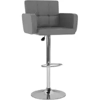 The Living Store Tabouret de bar 2 pcs. Simili cuir gris