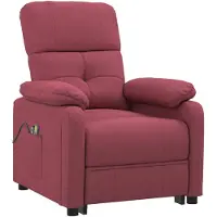 The Living Store Fauteuil de massage électrique vin rouge tissu
