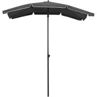The Living Store Parasol avec mât 200x130 cm Anthracite