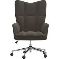 The Living Store fauteuil inclinable en velours gris foncé