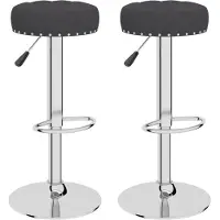 The Living Store Tabouret de bar 2 pcs. Tissu noir