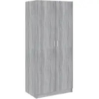 The Living Store Armoire Gris Sonoma 80x52x180 cm Matériau dérivé du bois