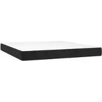 The Living Store Matelas à ressorts ensachés Noir 180x200x20 cm Velours
