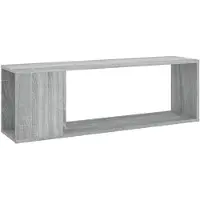 The Living Store Armoire TV Gris Sonoma 100x24x32 cm Matériau dérivé du bois