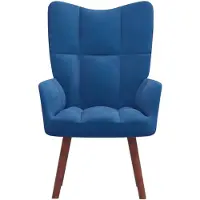 The Living Store fauteuil inclinable en velours bleu