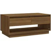 The Living Store Table basse marron imitation chêne 102,5x55x44 cm bois composite
