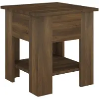 The Living Store Table basse marron imitation chêne 40x40x42 cm bois composite
