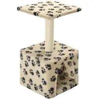 The Living Store Arbre à chat Sisal 55 cm Beige Impression pattes
