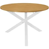 The Living Store Table de salle à manger blanche 120x75 cm MDF