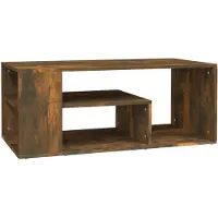 The Living Store Table basse chêne fumé 100x50x40 cm bois composite
