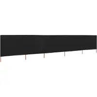 The Living Store Living Store, ensemble de 5 panneaux de tissu anti-vent, dimensions 600 x 160 cm, couleur noire