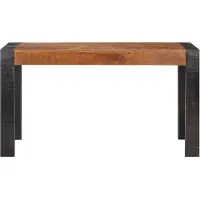 The Living Store Table de salle à manger 140x70x76 cm Bois massif de manguier rugueux