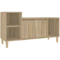 The Living Store Armoire TV Chêne Sonoma 100x35x55 cm Matériau dérivé du bois