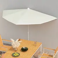 The Living Store Demi-parasol avec mât 180x90 cm Sable