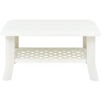 The Living Store Table basse blanche 90 x 60 x 46 cm plastique
