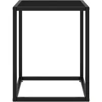 The Living Store Table basse noire avec verre noir 40x40x50 cm