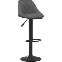 The Living Store Tabouret de bar en velours gris foncé