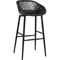 The Living Store Tabourets de bar 4 pcs. Couleur noire