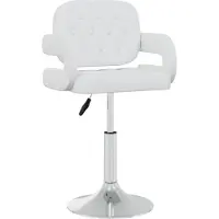 The Living Store Chaise de salle à manger 4 pcs. Pivotant Blanc Similicuir