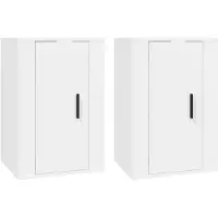 The Living Store Armoires TV murales 2 pcs. Blanc 40x34,5x60 cm